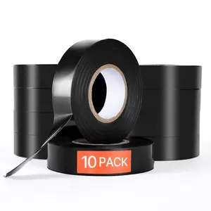 VEVOR 600V Electrical Tape, 10 Rolls, 3/4 in x 66 ft General Purpose PVC Insulating Wire, 0℉ to 221℉ Flame Retardant, Waterproof, Secure Adhesion, Weather Resistance, for Electrical Equipment, Black