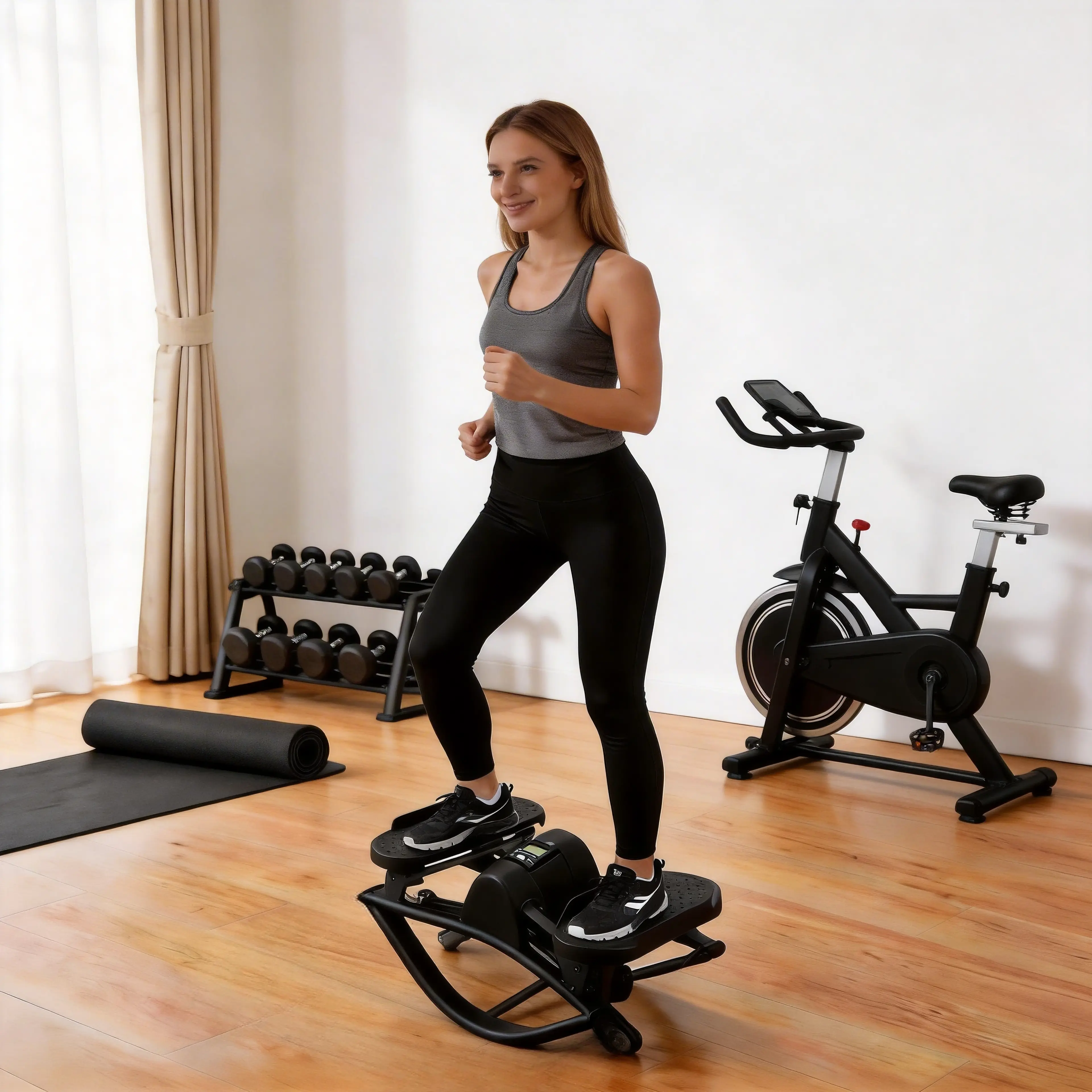 pullover exercise machine Portable Mini Stair Stepper for Home Workout, Low-Impact Elliptical Step Machine with Quiet Hydraulic System, Non-Slip Pedals, Digital Monitor & Compact Design for Full Body Exercise, Ideal for Small
