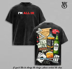 I’m ALL IN T-Shirt / Hoodie Washed, Casino Night Poker Tee, Whiskey Cigar Money Streetwear, Vintage Washed Oversize Heavyweight Club Outfit, Vegas Gambling Partywear, Hip Hop Street Fashion Party Year Shirt