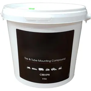 CBBEP8 8lb Euro Paste Tire  Tube Mounting Compound Bucket  PetroleumFree Tire Changing Lube/Sealer, Compatible with Trucks, Cars, Motorcycles, ATV, UTV, RV, Dirt Bikes