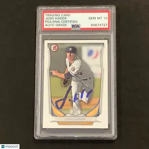 2014 Bowman Draft #TP-45 Josh Hader Signed Card PSA Auto 10 Houston Astros