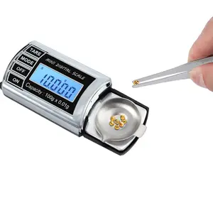 Universal Graduation 0.01g Turntable Stylus Force Tracking Scale with Blue Backlight LCD Cartridge Gauge 100g x 0.01g Precision Measurement