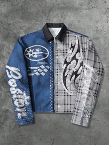 Casual Street Style Colorblock Jacket Coat Long Sleeves, Soft Comfortable Fabric, Warm Fitted Outerwear, Fashion Trendy Retro Vintage Youth Holiday Simple Unique