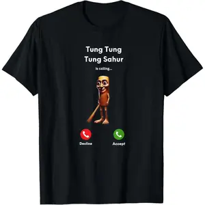 Tung Tung Tung Sahur is Calling Meme T-Shirt Cotton unisex T-shirt