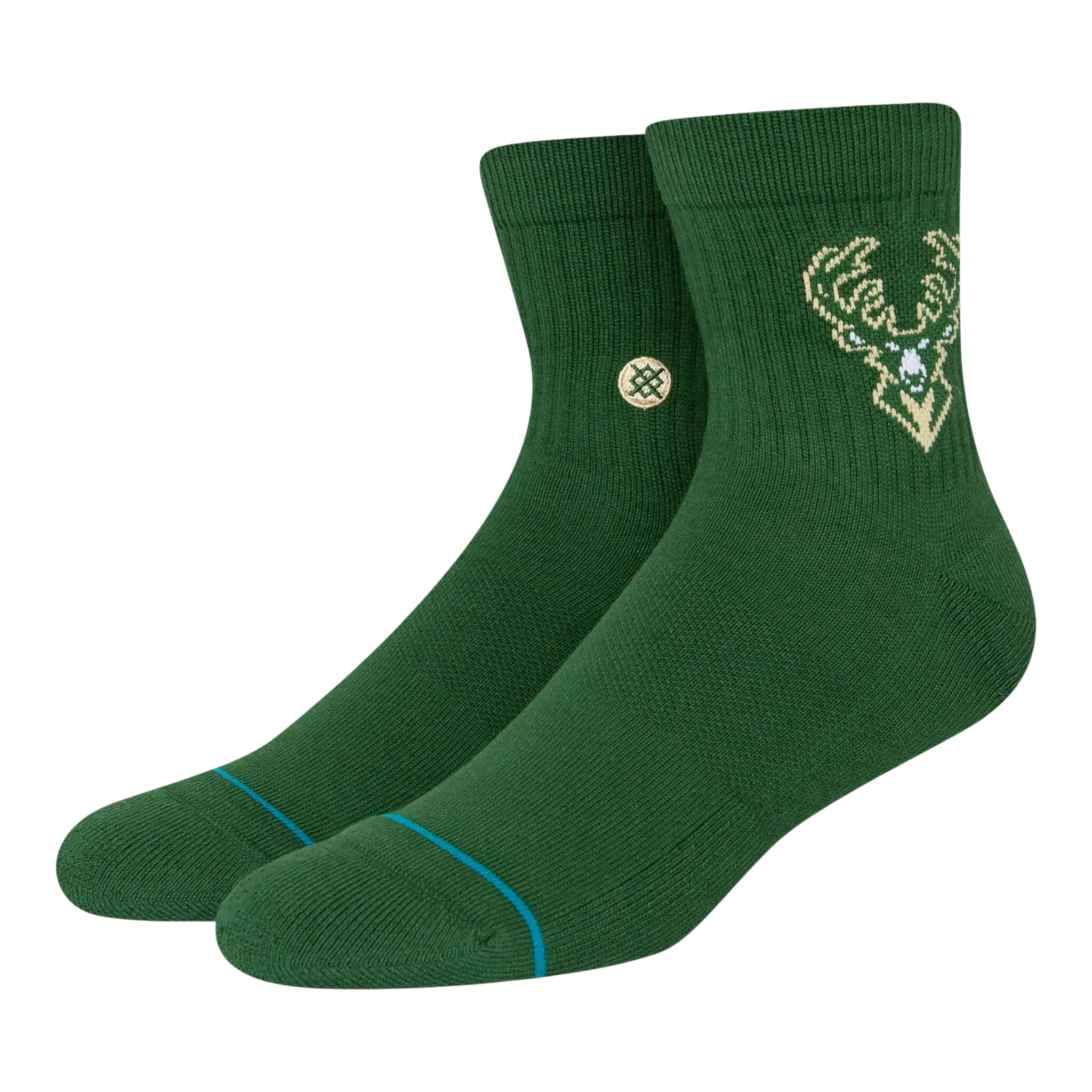 Stance Milwaukee Bucks Quarter Ankle Socks in Dark Green | Men's