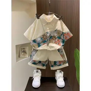 2025 New Boys' Short-Sleeve Shirt Set Stylish Thin Casual Outfits Boys & Kids, Perfect Outdoor