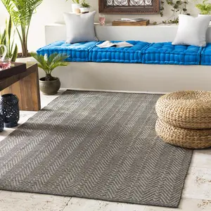 Herlong Charcoal Herringbone Rug - Clearance