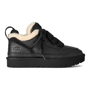 UGG Lowmel Leather Black (Women's) Women's Authentic Shoes Footwear Sneaker Trainer Comfortable Walking Fashion Trending Gift
