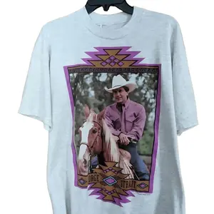 90S Graphic Retro GGeorge Strait Concert T Shirt, Unisex Cotton Graphic Tee Shirt, Trendy Print Shirt For Men And Women