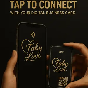 FABY LOVE NFC Smart Digital Card with Customizable Logo and Name Title for Secure Transactions