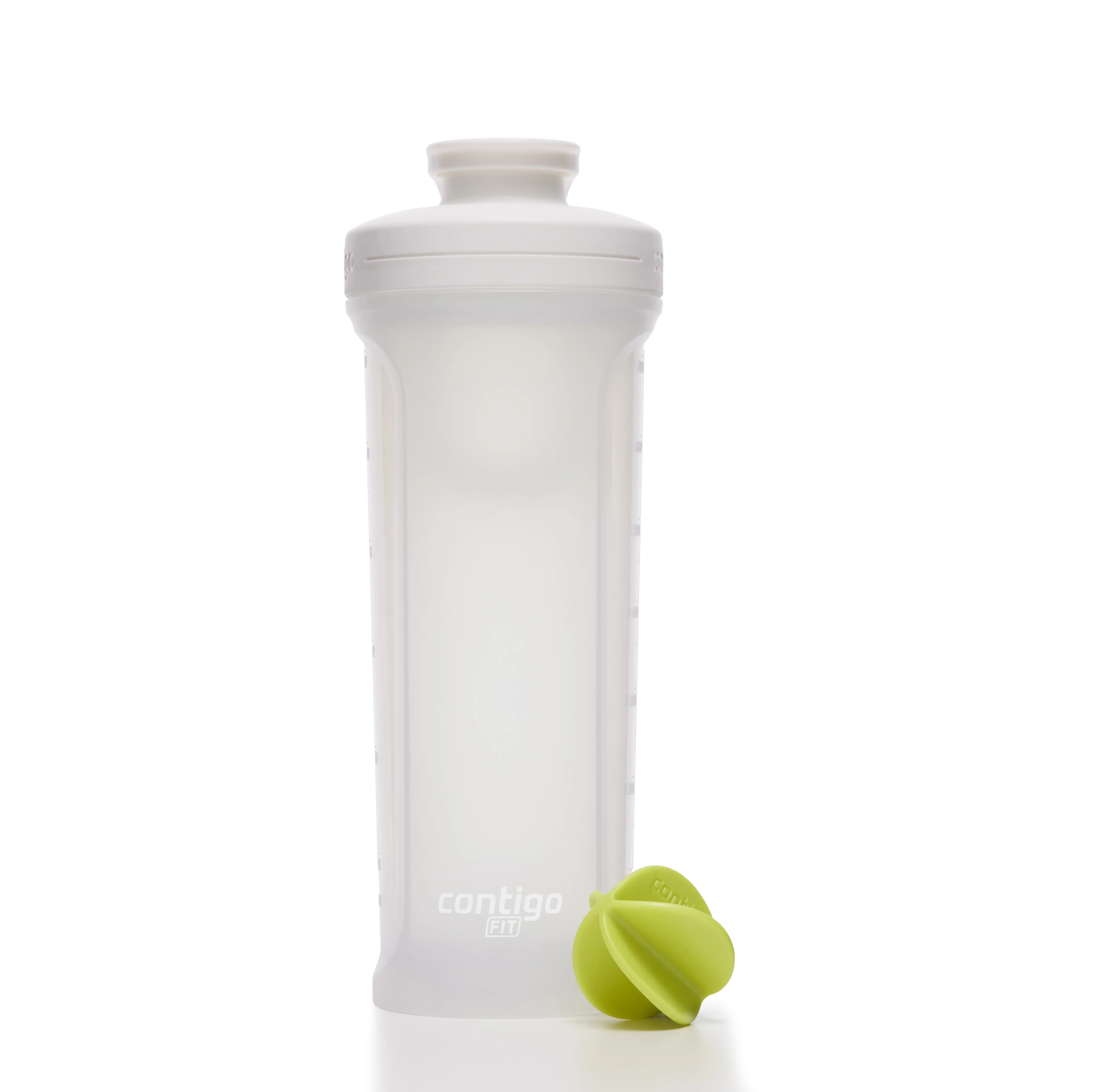 Contigo Fit Shake & Go 2.0 Plastic Antimicrobial Shaker Bottle, Salt White, 28 fl oz. Cover Cup
