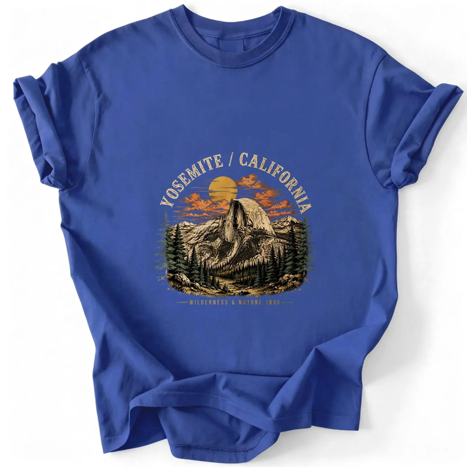 CARPESUN Vintage Yosemite California Graphic Tee Retro Mountain Sunset Print Soft Cotton Casual Outdoor Adventure Unisex Shirt Perfect Gift For Travelers Nature Lovers Hikers And Outdoor Enthusiasts