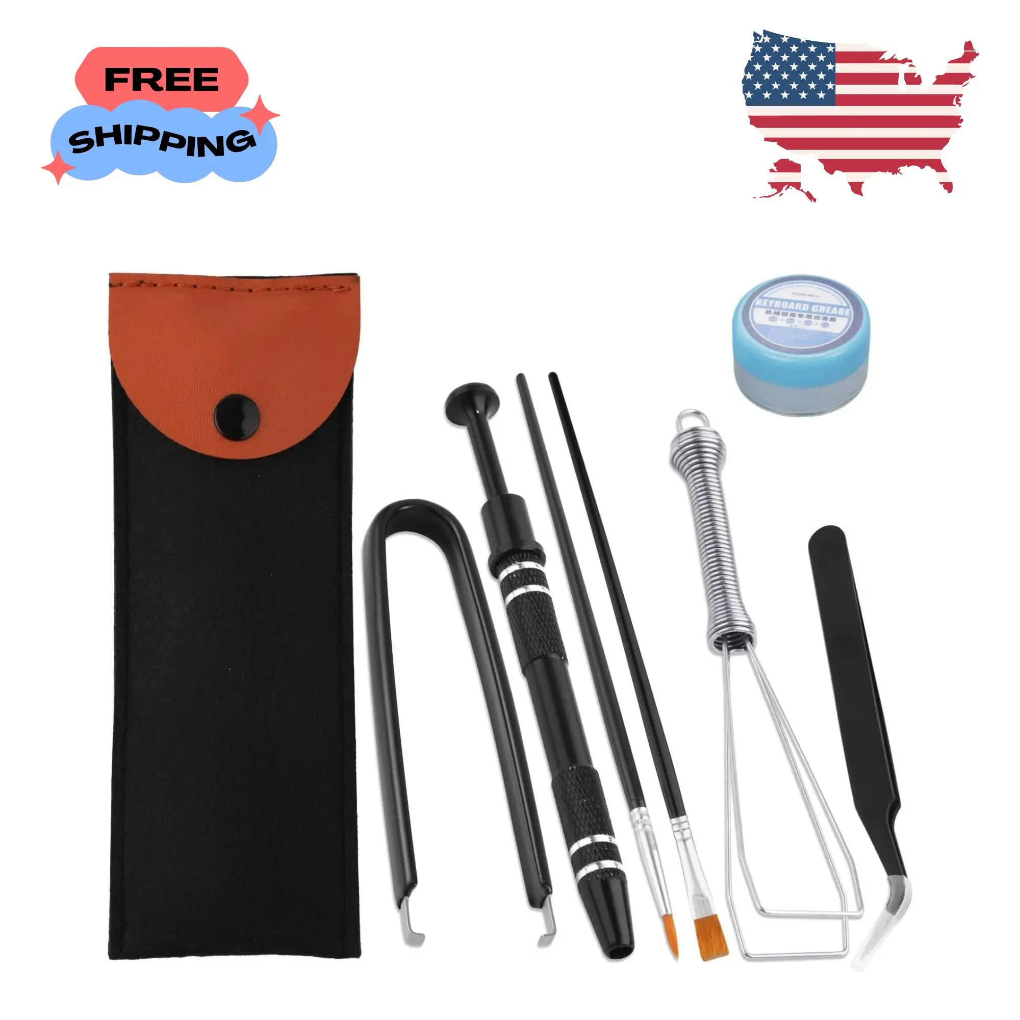 Keyboard Remover Tool Kit-7-Piece Set, Keycap Puller Include 5g Keyboard Lube