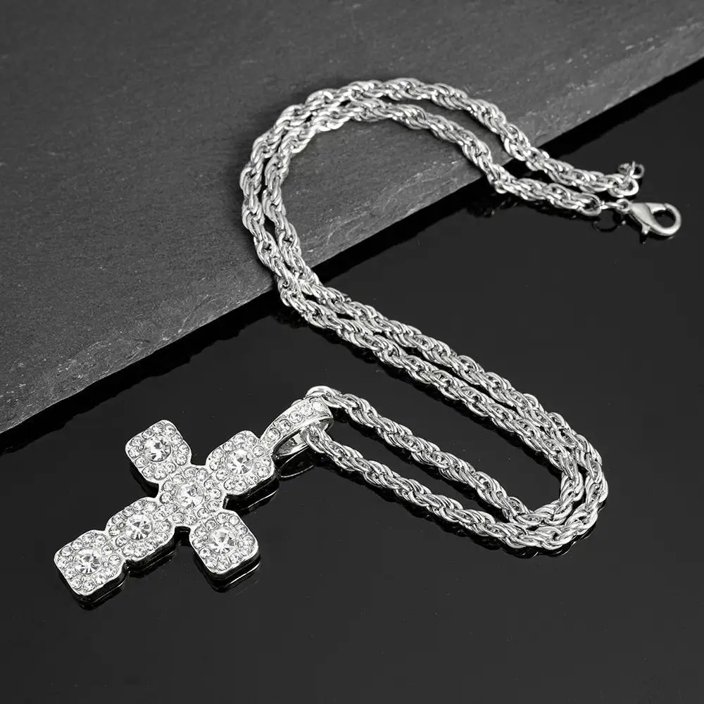 Men's Hip Hop Punk Iced Out Rhinestone Tennis Chain, 4mm Polished Metal Coating Zinc Alloy Jewelry, 18in/20in Multi-Size Casual Wear Accessory, Customizable Any Size, Rose Gold Glossy, Funky Unique Accessories