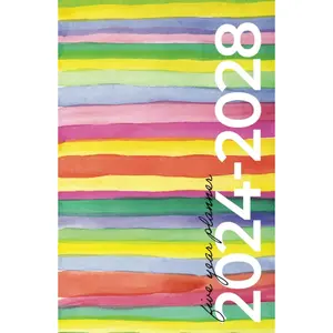 2024-2028 Five Year Monthly Planner | Small | Modern Rainbow Watercolor (Hardcover): 60 Month Calendar Book (US Federal Holidays, Moon Phases, Vision Board) 5 Years: January 2024 – December 2028 Hardcover – September 1, 2023