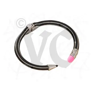 Vancarte Pencil Bracelet - Stylish Black & Silver Design with Pink Eraser Tip for Trendy Accessory