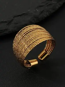 Wide Band Stainless Steel Ring, Elegant Plain Design, Alloy Chain Material, All Seasons Jewelry, No Choking Hazard Warning