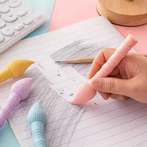 Creative Brush-Shaped Eraser Set – Cute Pencil Erasers for Kids & Students | Smudge-Free Art Eraser, Fun School Supplies & Desk Accessories