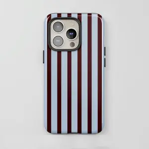 This minimalist striped burgundy and blue striped case features a striking pattern and is a durable, shock-absorbing, and stylish design. Compatible with iPhone 17 Promax 16 Plus 15 14 13 12 11, and Samsung Galaxy S26 Ultra S25 S24 Plus S23 FE.MFL86