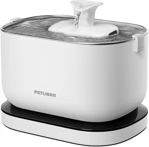 PETLIBRO Cat Water Fountain Cordless Pet Water Fountain Battery Operated 2.5L 84oz Dockstream Water Fountain for Cats Indoor with Stainless Steel Tray Easy to Clean BPA Free