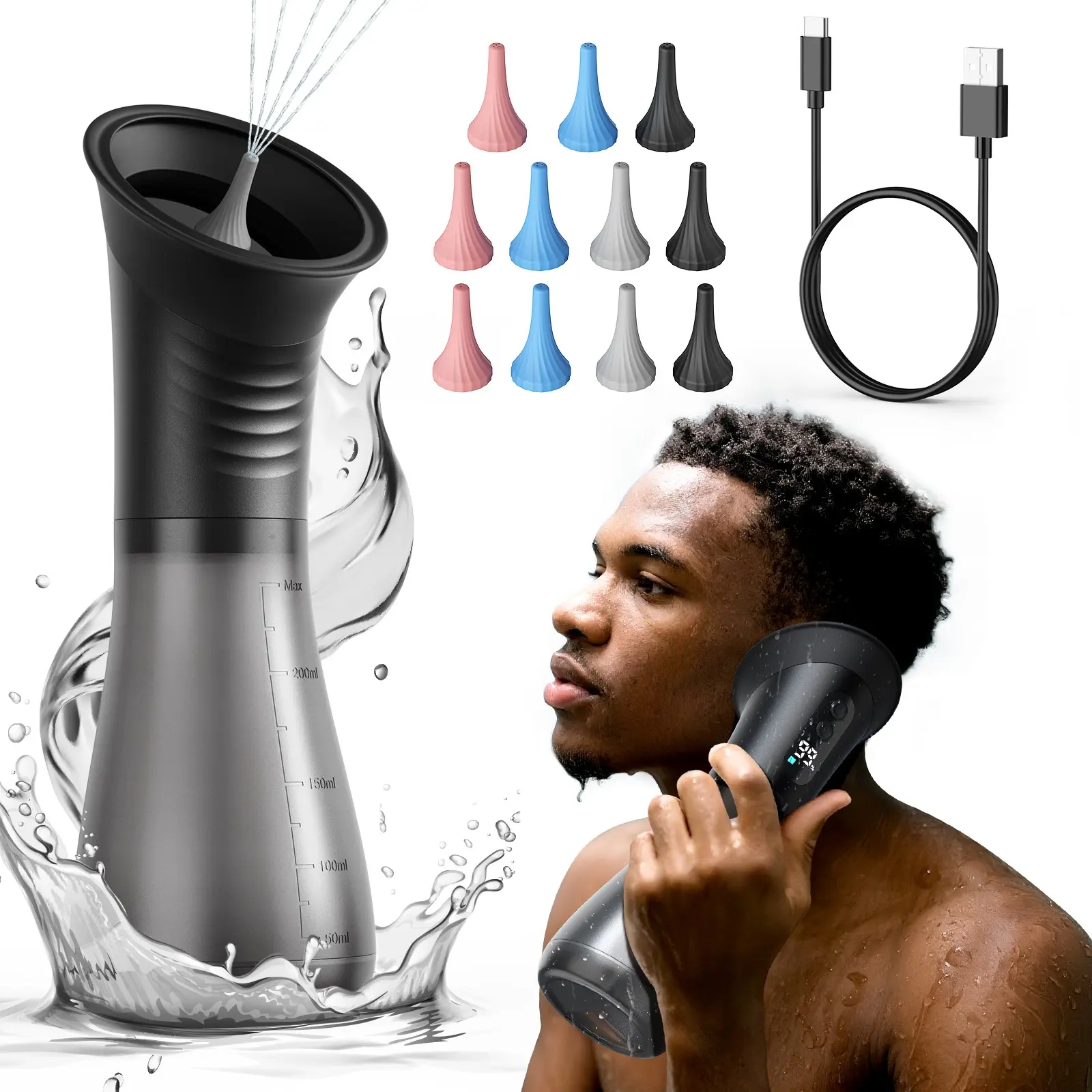 E80 Upgraded 2-In-1 Ear Wax Removal Kit, Builtin Waste Tank, Rechargeable Water Spray, 4 Pressure Settings, Safe Ear Canal Irrigation