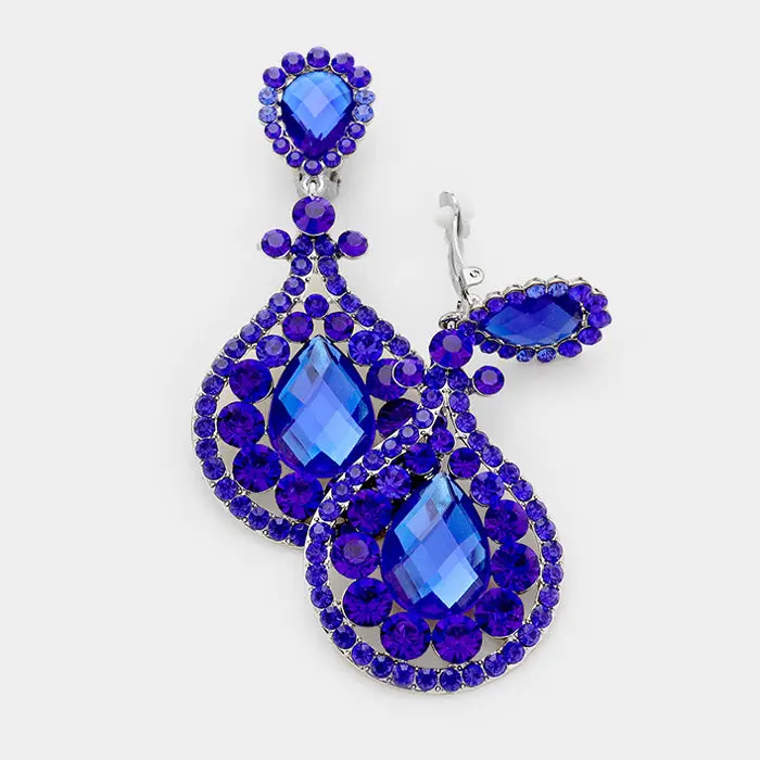 elliatt blue mini dress NicoBlu Ravenna Statement Drop Earrings in Sea Blues main image 1