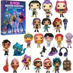 2025 Korean Demon Hunter Office Desk Ornament 24 Unique Designs K-Pop Characters Blue Cat Pink-Haired Character