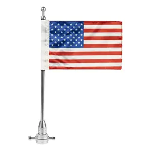 USA Flag / Pole with Luggage Rack Mount for Harley-Davidson® | Chrome