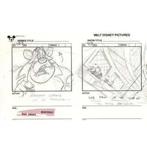 Chip n Dale Rescue Rangers Original Production Animation Storyboard Walt Disney FIRST EPISODE 1988 A106
