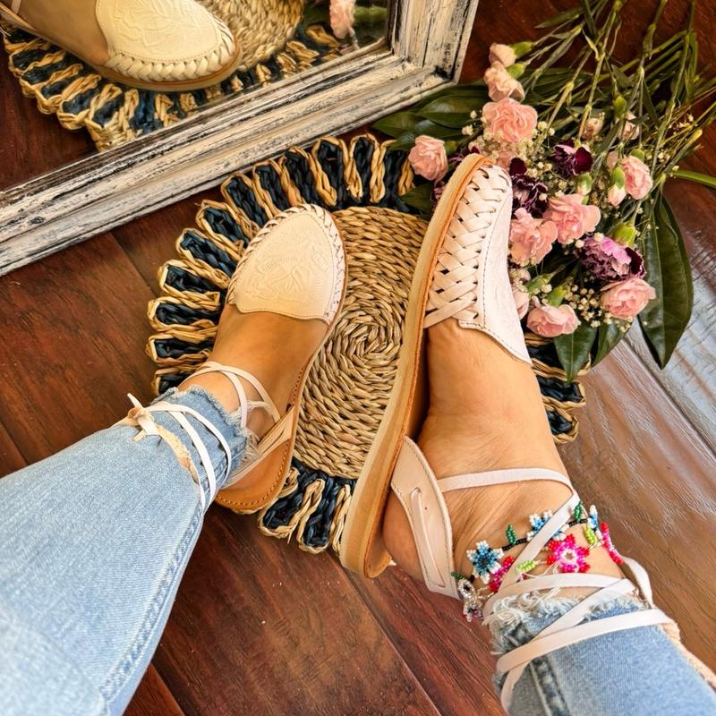 Mexican Style Colorful Leather Huarache Sandals - All Sizes. Lace up huaraches. Lace up shoes.