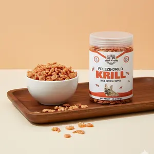 Benji & Louie Freeze Dried Krill for Dogs and Cats, Dog and Cat Meal Topper, Single Ingredient, 1.5 oz