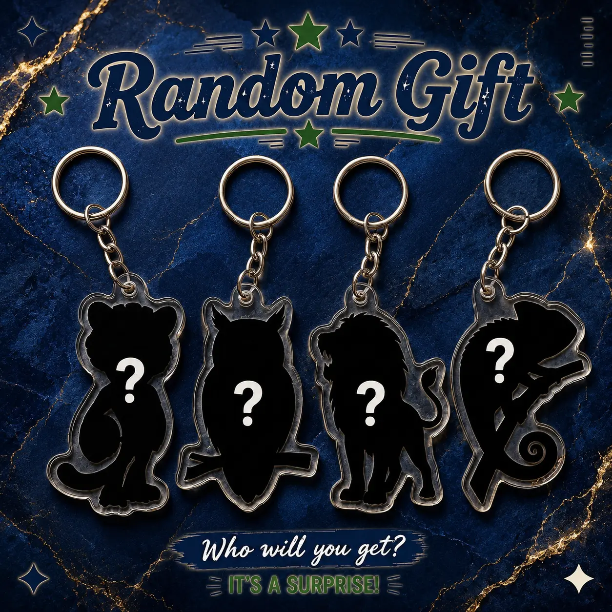 Random Keychain Gift, Soccer Mascot Surprise Acrylic Keyring