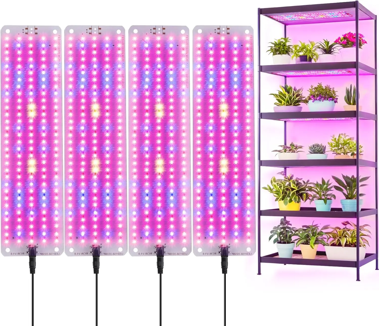 Indoor Plants Full Spectrum Grow Light Panel, Auto On/Off Timer 3/9/12H Plant Grow Lamp, Under Cabinet Grow Lights for Seed Starting Vegetables Flowers