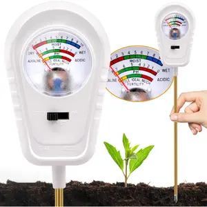 Soil Test Kit 3-in-1, Soil  Meter, Soil PH Meter, Fertility Soil Tester, Soil Tester for Garden, Lawn, Farm, Outdoor & Indoor Use ( Candy White)