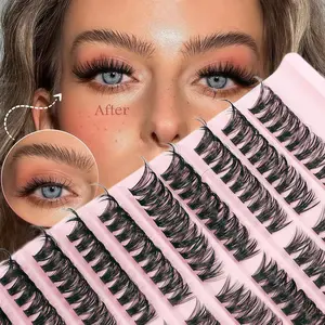 10 Pairs Bestselling DIY Segmented D Curl False Eyelashes, Fluffy Volume Eyelashes, Dense Volume, Natural Look, Self-Application, Long-Lasting Wear, Cosmetic