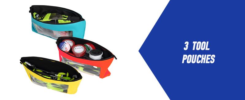 Tool Backpack Heavy Duty for Men - 3 Tool Pouches Work Tool Bag for Electrician Industrial Construction HVAC Techs Repairman, Large Space & Durable