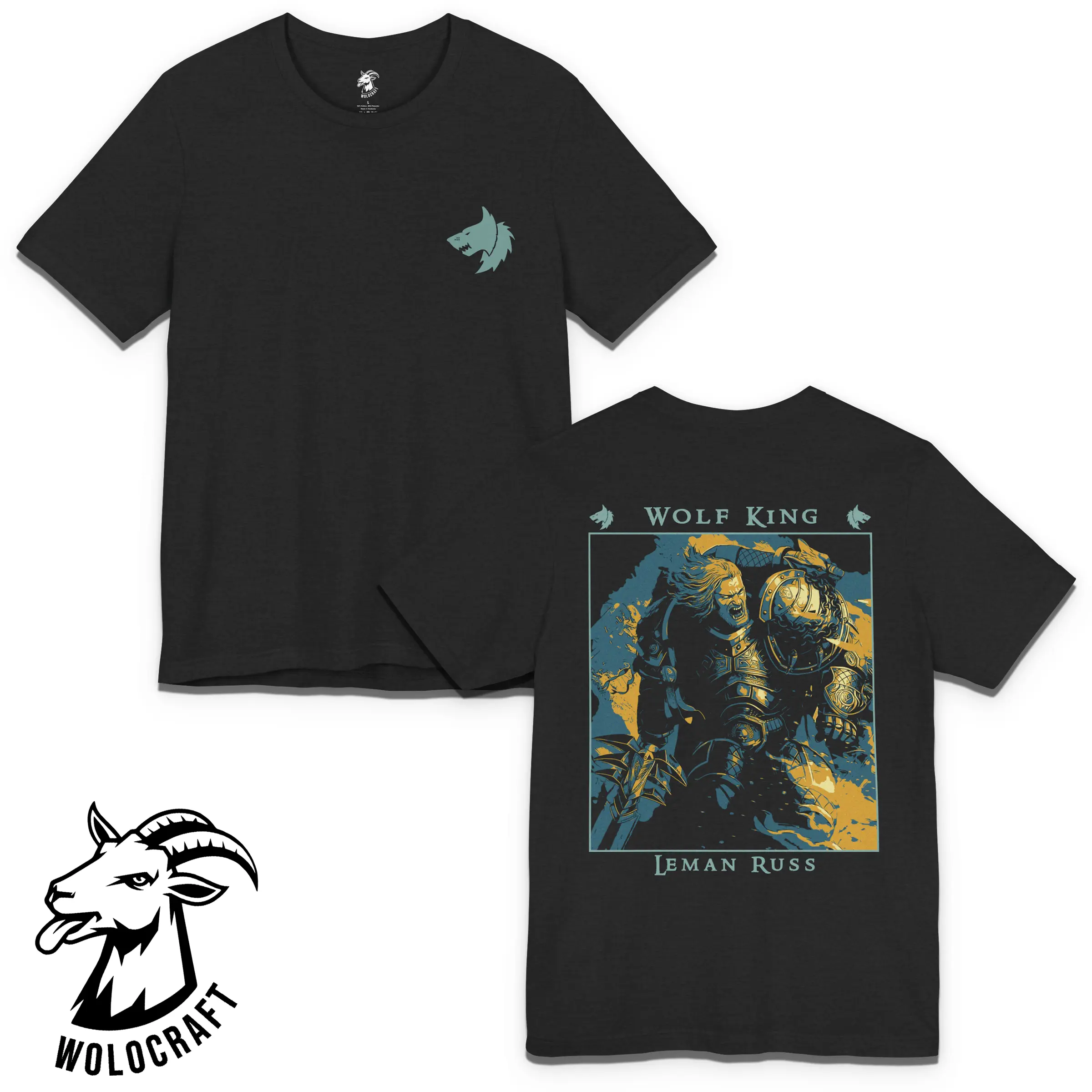 Leman Russ Wolf King T-Shirt, Warhammer 40K Space Wolves Tee, Primarch Graphic Shirt, Unisex Gaming Apparel, Viking Style Sci-Fi Fan Gift, Warhammer Merchandise