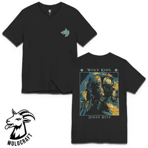 Leman Russ Wolf King T-Shirt, Warhammer 40K Space Wolves Tee, Primarch Graphic Shirt, Unisex Gaming Apparel, Viking Style Sci-Fi Fan Gift, Warhammer Merchandise