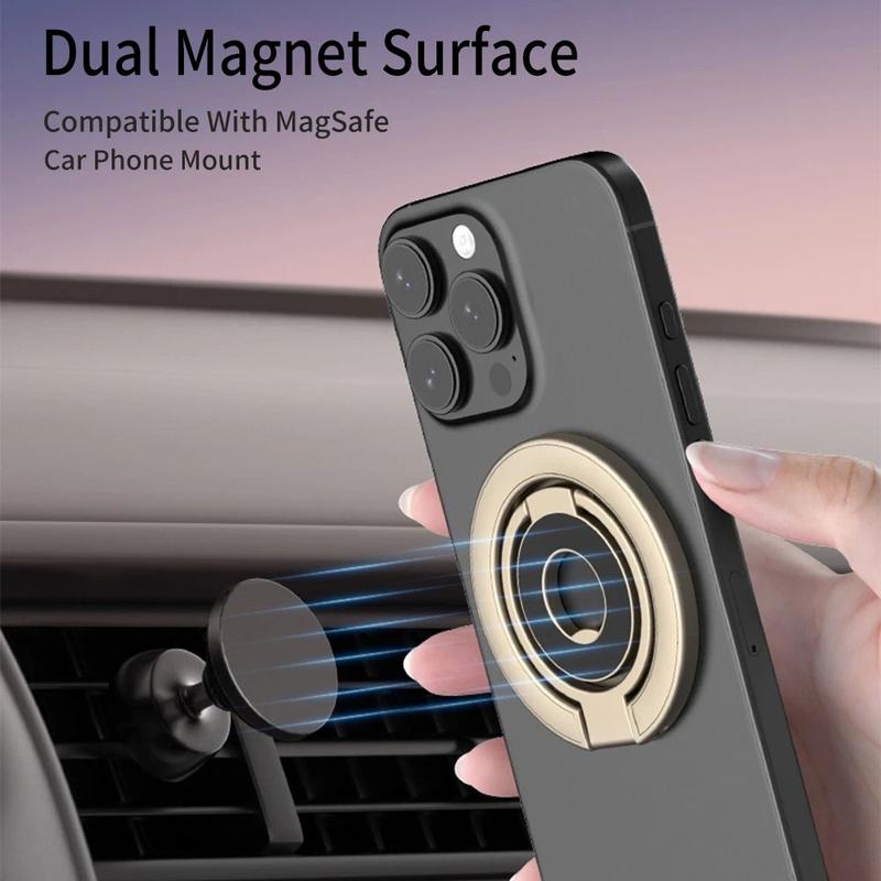 MagFlex Dual Magnetic Phone Stand, Smartphone Ring, Double-Sided Magnet, Smartphone Stand, Foldable Kickstand, MagSafe Compatible, Foldable, 360° Rotation, Easy to Put on and Take Off, Suitable for gyms, Compatible with iPhone 16, 15, 14, 13