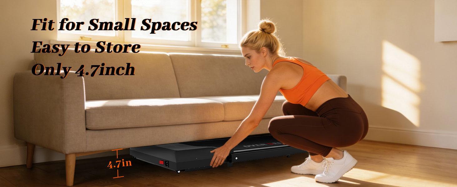 OVER SELF Walking pad Treadmill, 6.2MPH Portable Folding Treadmill with Handle Remote Control, Under Desk Treadmill Easy Storage Home Gym Fitness Equipment Workout Gear