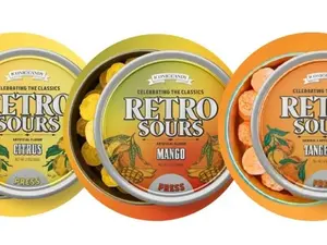 Mega Sale: Retro Sours Tin Can – Citrus, Tangerine, Mango - Classic Hard Candy in Bold Fruity Flavors – Available in 1, 3, & 8 Pack Options - TikTok Viral ASMR Sweet Bonbon