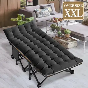 DoCred Oversized XXL Folding Camping Cot with Comfortable Mattress Cots for Sleeping with Pad Heavy Duty Camping Bed Sleeping Cot Include Carry Bag Camping Cots for Adults Home Office Nap Vocation Outdoor