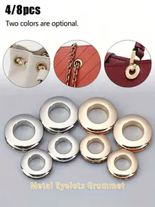 4/8PCS Bag Accessories Alloy Rope Hole, Corns, Chain Perforation Fixed Canopy Buckle, Shoe Buckle Belt Accessories, Screw Eyelet, Luggage Accessories Alloy Air Eye Buckle DIY Jewelry Decoration Shoulder Strap Chain Screw Buckle, DIY Wallet Making