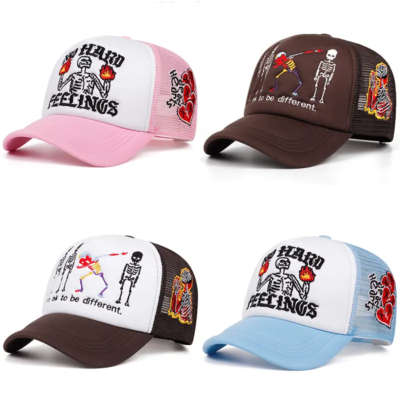 NEW HATS skull series Embroidered Hip Hop Breathable Unisex Baseball Cap Trucker Cap For Women And Men Casual Outing Hat Outdoor Activities Adjustable Snapback Cap