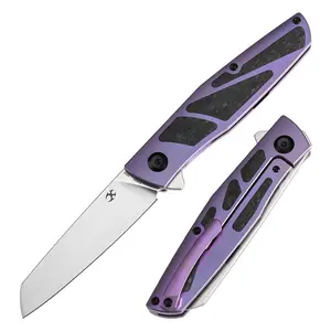 Kansept Cru 3.46" CPM-S35VN Stonewashed Purple Anodized Titanium & Shred Carbon Fiber-K1092A2