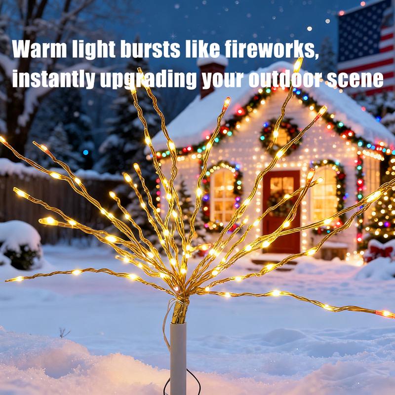 10PACK Christmas lights, fireworks lights, 360 LED pendant lights, indoor hanging Christmas decorations, USB power supply Ornaments 10Pc Set Magical Faux Pampas Grass Tree Topper