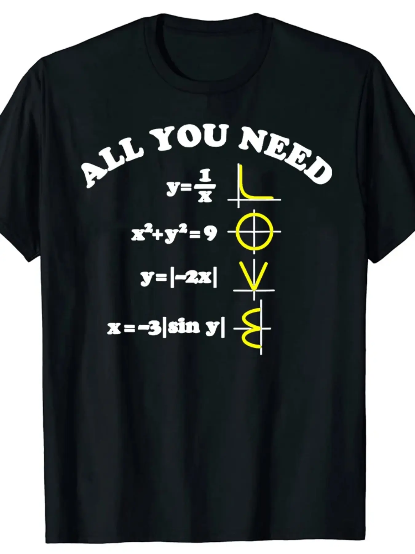 Math Lover All You Need Is Love Equations T-Shirt unisex soft cotton short sleeve t shirt, vintage graphic casual tee for men women teens, perfect birthday holiday gift for camping travel gym daily street  wear