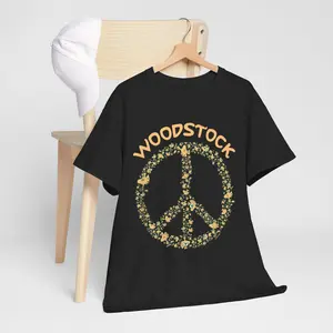 Peanuts Woodstock 50th Anniversary Peace Sign Unisex T-Shirt Full Color
