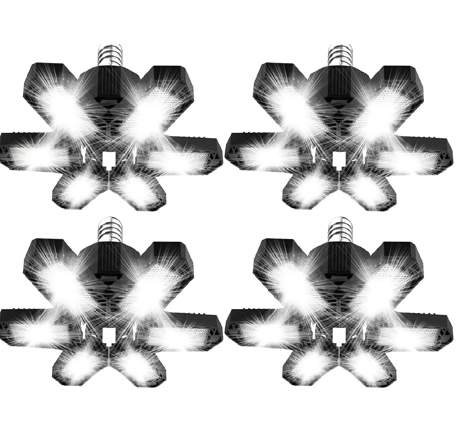 120W Deformable LED Garage Ceiling Light with 6 Deformable Panels, Adjustable Lighting Options, Screw-in E26-E27 Base for Attic, Workshop, Basements, Barns (Home Improvement Indoor Lighting)