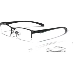 Blue Light Glasses for Men Semi Rimless Rectangular Glasses Blue Light Glasses for Men Semi Rimless Rectangular Glasses